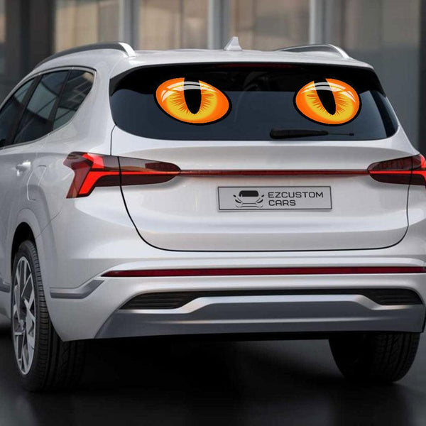 Cat 3D Eyes Car Sticker Custom Cartoon Car Accessories - EzCustomcar - 1