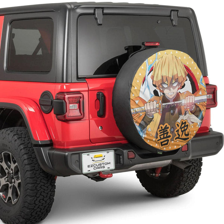 Zenitsu Agatsuma Spare Tire Cover Custom Demon Slayer Anime Car Accessories - EzCustomcar - 4