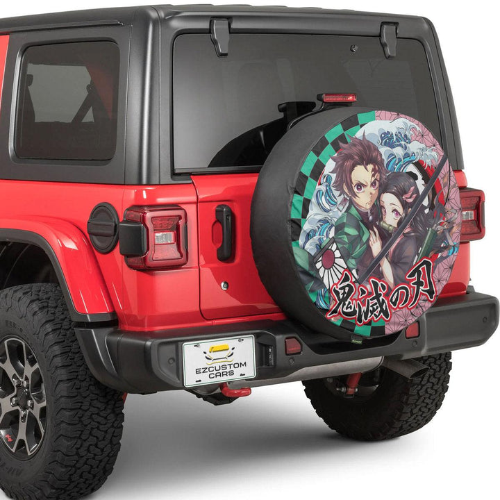 Tanjiro x Nezuko Spare Tire Cover Demon Slayer Anime Custom Car Accessories - EzCustomcar - 4