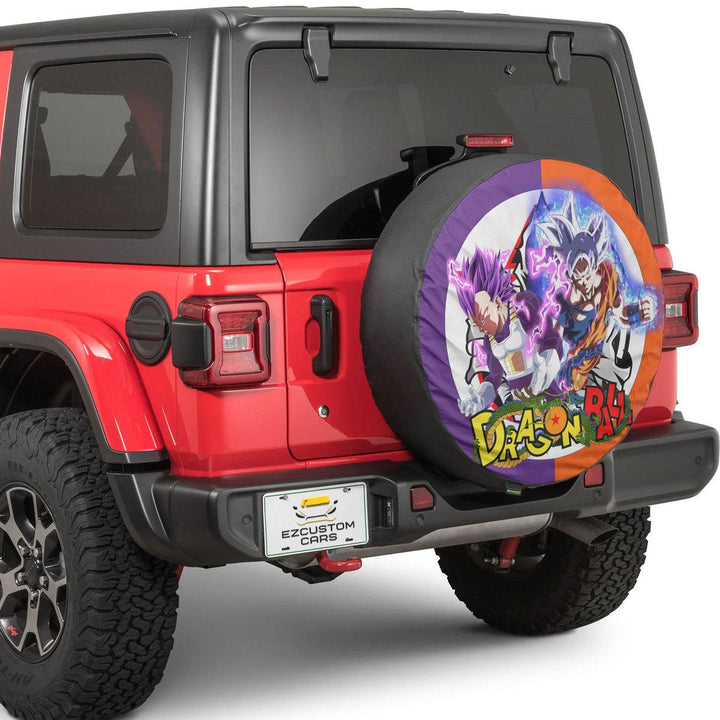 Goku Ultra Instinct x Vegeta Ultra Ego Spare Tire Cover Custom Dragon Ball Anime Car Accessories - EzCustomcar - 4