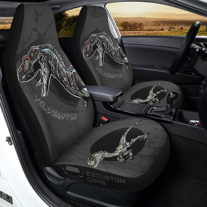 Velociraptor Car Seat Covers Custom Dinosaur Car Accessories - EzCustomcar - 3