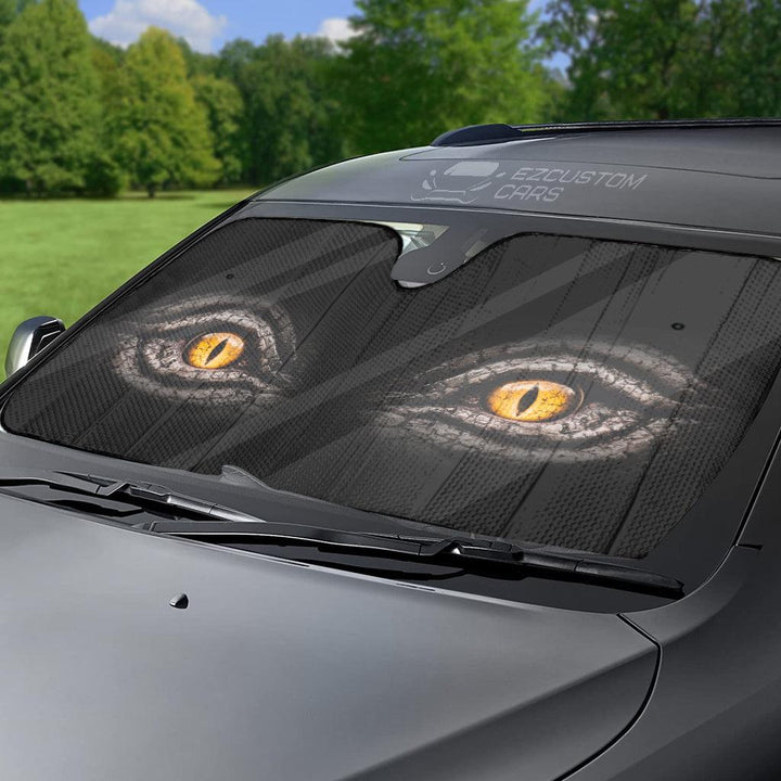 Angry Eyes Triceratops Car Sun Shade Custom Dinosaur Car Accessories - EzCustomcar - 3