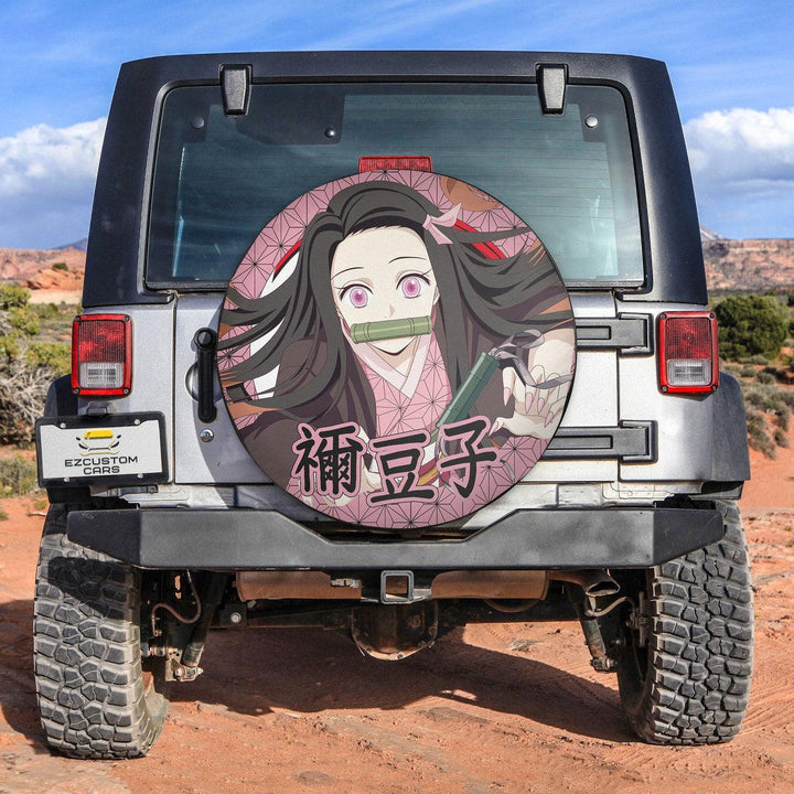 Nezuko Kamado Spare Tire Cover Custom Demon Slayer Anime Car Accessories - EzCustomcar - 4