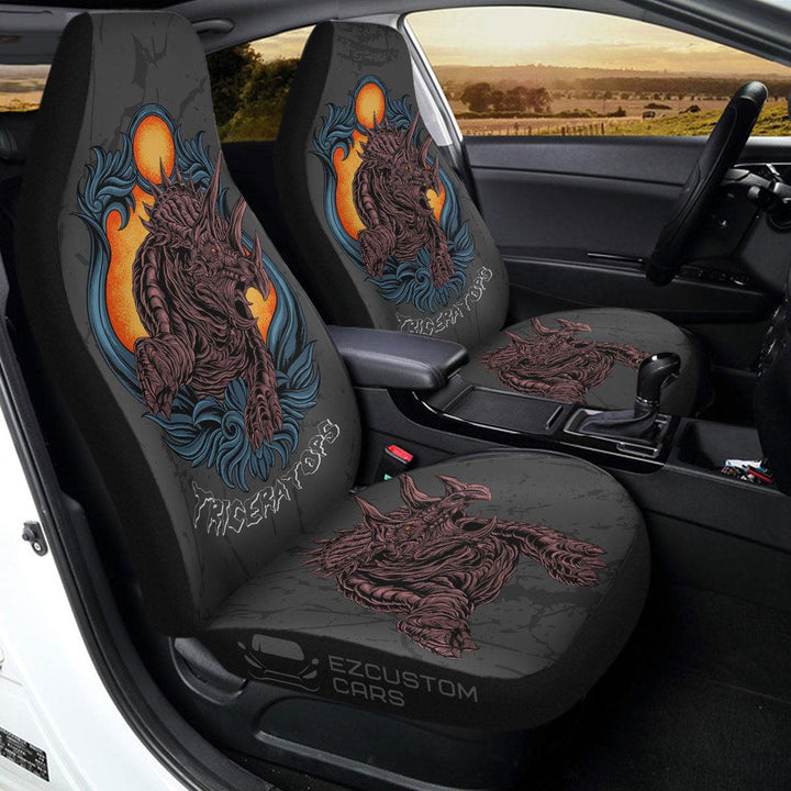 Triceratops Car Seat Covers Custom Dinosaur Car Accessories - EzCustomcar - 3