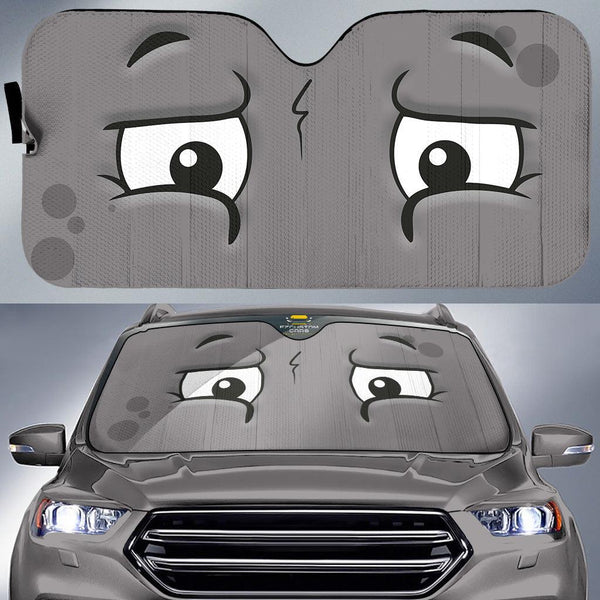 Anxious Face Cartoon Eyes Car Windshield Sun Shadeezcustomcar-1