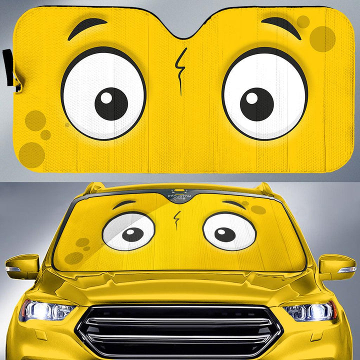 Slight Surprised Cartoon Eyes Car Windshield Sun Shadeezcustomcar-1