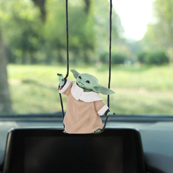 Swinging Baby Yoda Rearview Mirror Accessories, Anime Car Ornament, Anime Car Decoration Accessories - EzCustomcar - 1