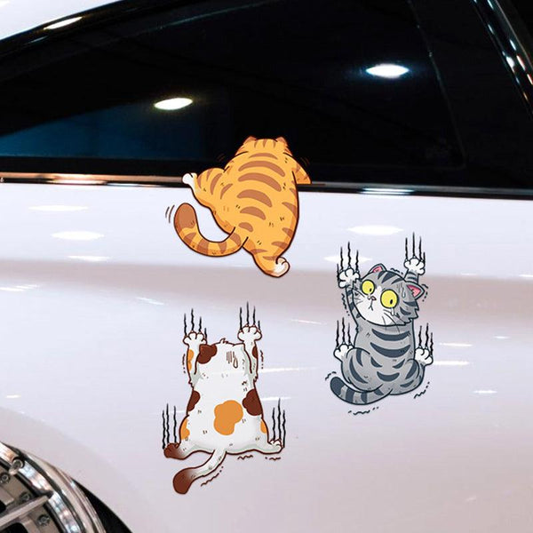 Scratch Cat Car Stickers Funny Car Decals - EzCustomcar - 1