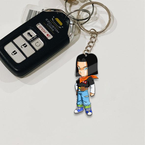 Android 17 Keychains Custom Dragon Ball Anime Car Accessories - EzCustomcar - 2