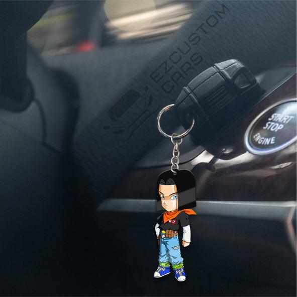 Android 17 Keychains Custom Dragon Ball Anime Car Accessories - EzCustomcar - 4