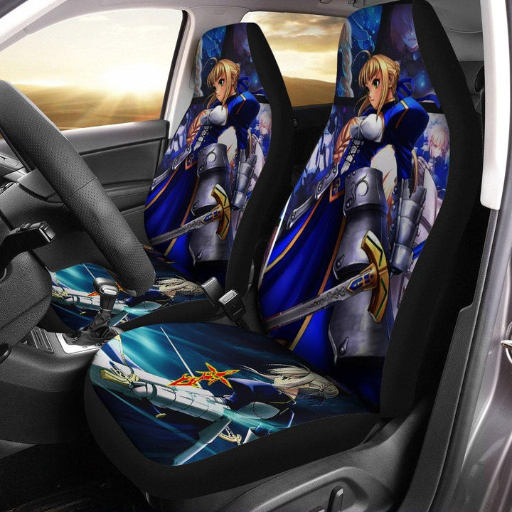 Saber Custom Car Seat Covers Fate/Stay Night Anime Car Accessoriesezcustomcar.com-1