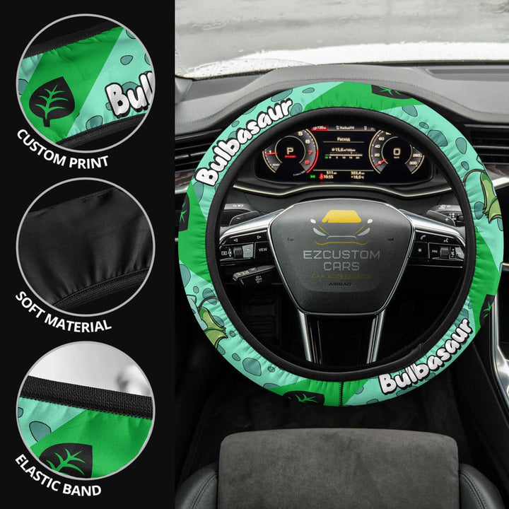 Bulbasaur Steering Wheel Cover Custom Pokemon Anime Car Accessories - EzCustomcar - 2