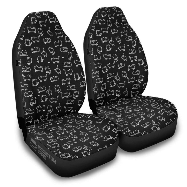 Black Cat On Black Car Seat Covers - EzCustomcar - 2