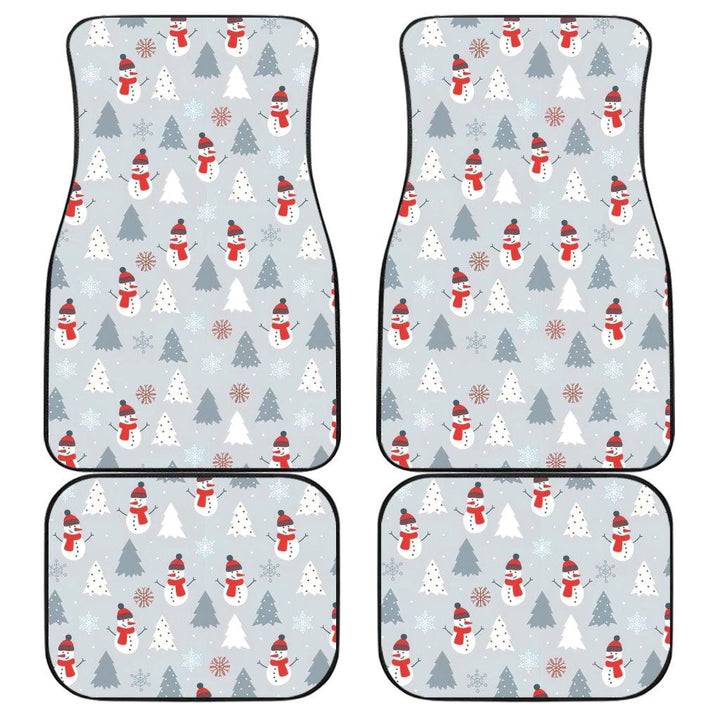 Christmas Car Accessories Custom Car Floor Mats Christmas Snowmen Pattern - EzCustomcar - 1