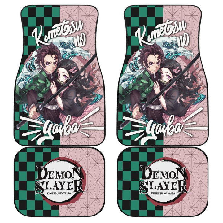 Demon Slayer Tanjiro x Nezuko Car Floor Mats Anime Car Accessories - EzCustomcar - 1