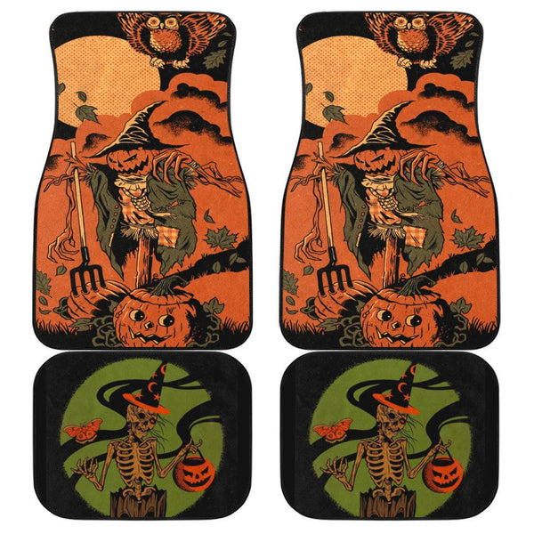 Halloween Car Accessories Custom Car Floor Mats Halloween Skull and Pumpkin - EzCustomcar - 1