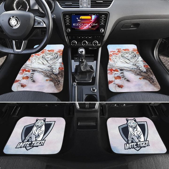 White Tiger Car Floor Mats Custom Tiger Car Accessories - EzCustomcar - 2