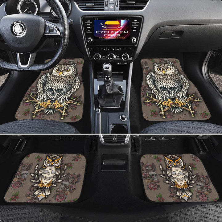 Skull and Owl Car Floor Mats Custom Owl Car Accessories - EzCustomcar - 2