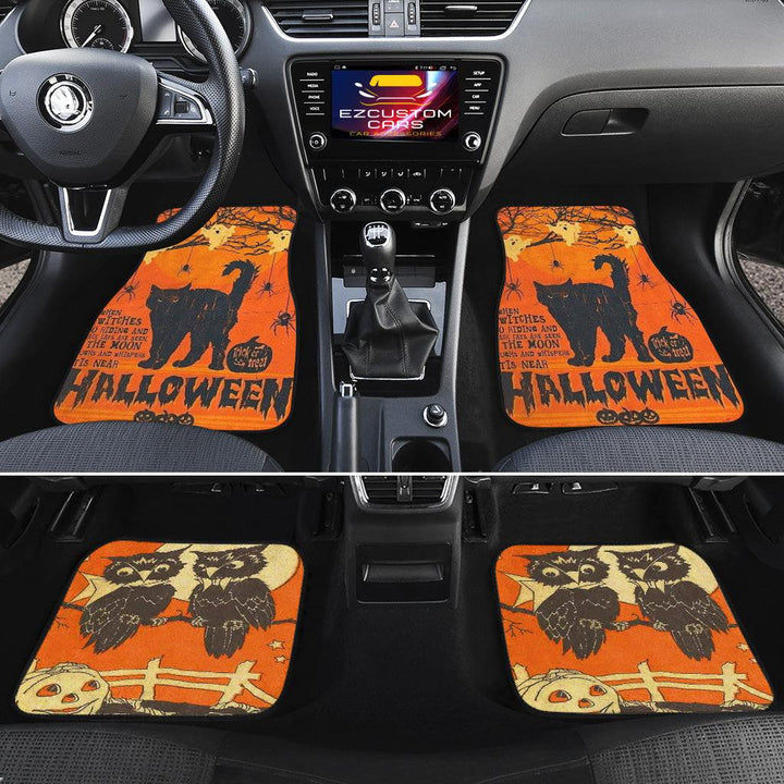 Halloween Car Accessories Custom Car Floor Mats Halloween Cat and Owl - EzCustomcar - 2