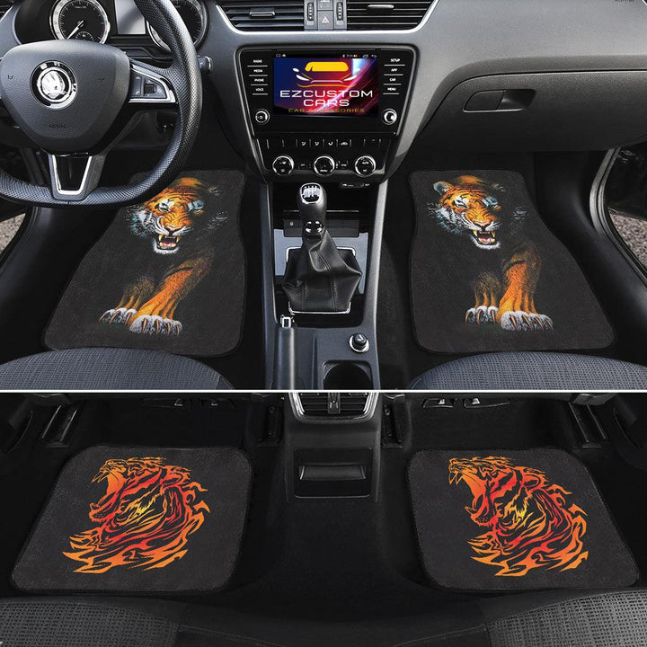 Angry Tiger Car Floor Mats Custom Tiger Car Accessories - EzCustomcar - 2
