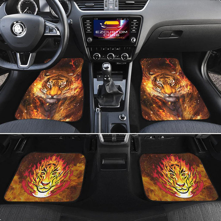 Fire Tiger Car Floor Mats Custom Tiger Car Accessories - EzCustomcar - 2