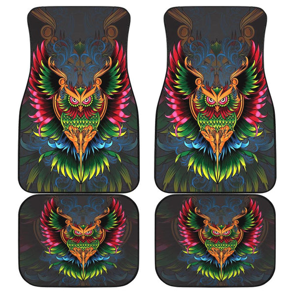 Colourful Owl Car Floor Mats Custom Owl Car Accessories - EzCustomcar - 1