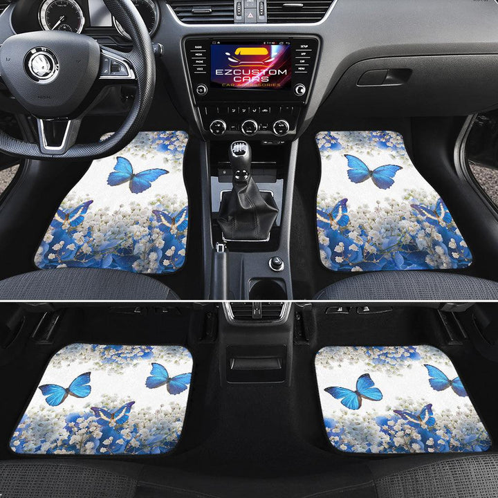 Blue Butterfly Car Floor Mats Custom Butterfly Car Accessories - EzCustomcar - 2