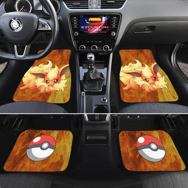Pokemon Car Accessories Anime Car Floor Mats Flareon on Fire - EzCustomcar - 2