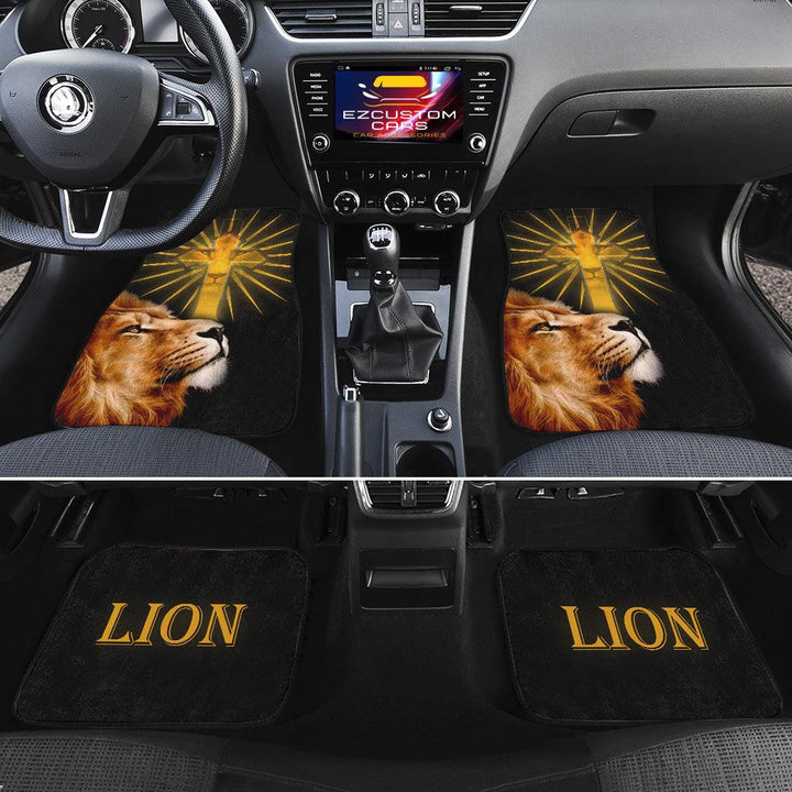 Cross x Lion Car Floor Mats Custom Lion Car Accessories - EzCustomcar - 2