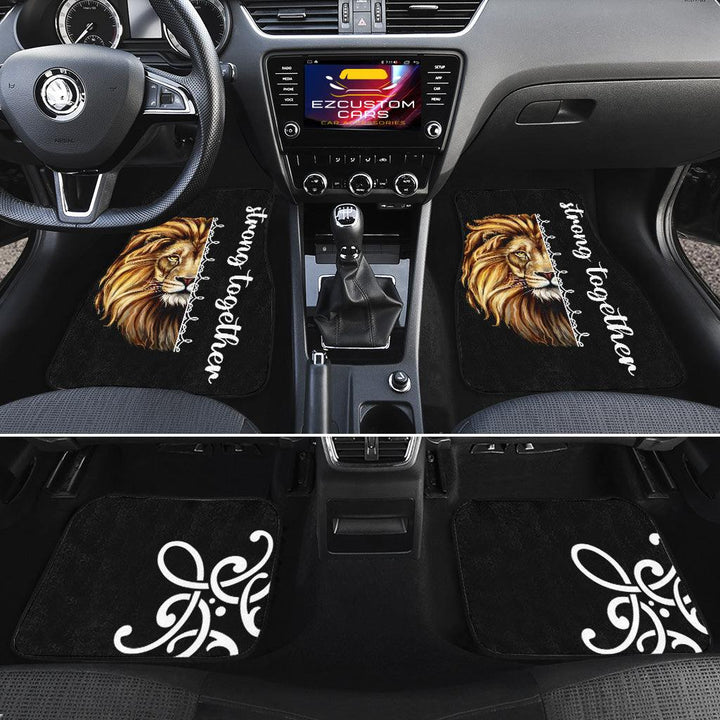 Strong Together Lion Car Floor Mats Custom Lion Car Accessories - EzCustomcar - 2
