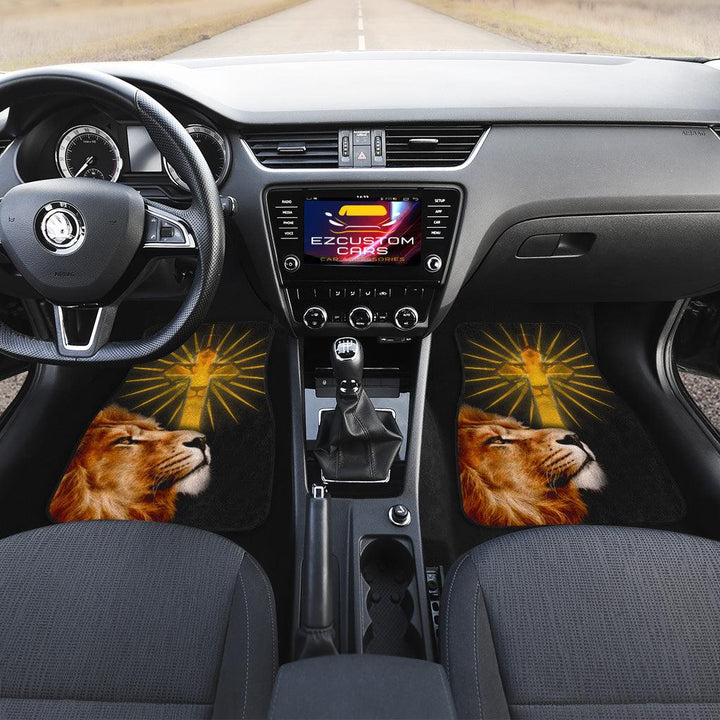 Cross x Lion Car Floor Mats Custom Lion Car Accessories - EzCustomcar - 4