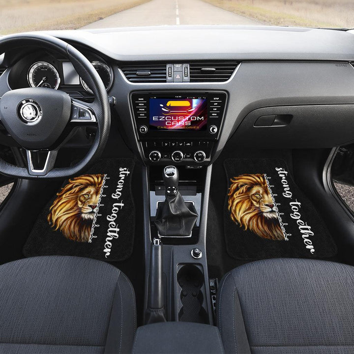Strong Together Lion Car Floor Mats Custom Lion Car Accessories - EzCustomcar - 4