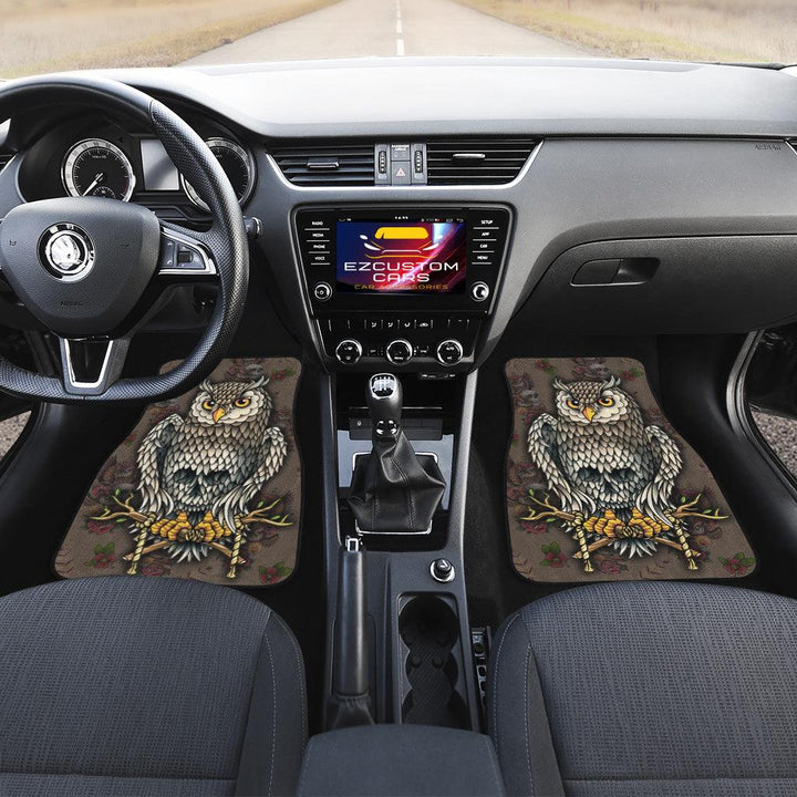 Skull and Owl Car Floor Mats Custom Owl Car Accessories - EzCustomcar - 4