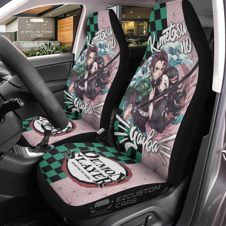 Demon Slayer Tanjiro x Nezuko Car Seat Covers Anime Car Accessories - EzCustomcar - 1