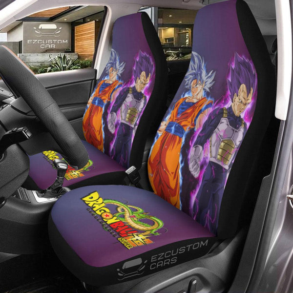 Vegeta Ultra Ego and Goku Ultra Instinct Master Car Seat Covers Custom Dragon Ball Anime Car Accessories - EzCustomcar - 1