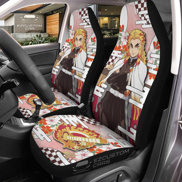 Senjuro Rengoku Car Seat Covers Custom Demon Slayer Anime Car Accessories - EzCustomcar - 1
