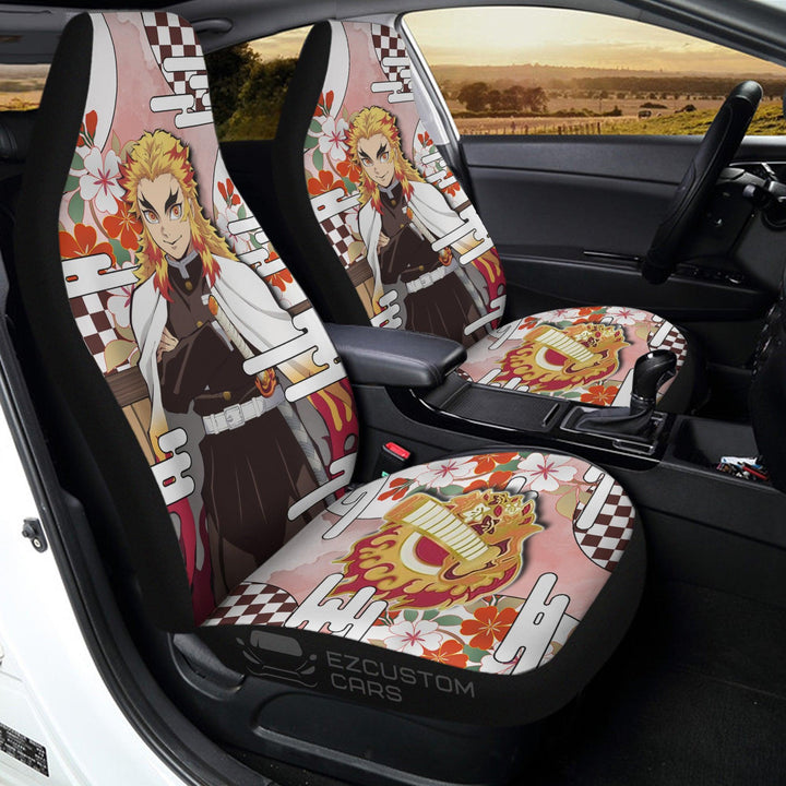Senjuro Rengoku Car Seat Covers Custom Demon Slayer Anime Car Accessories - EzCustomcar - 3
