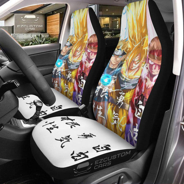 Naruto x Goku x Luffy Car Seat Covers Custom Main Characters Anime Car Decor - EzCustomcar - 1