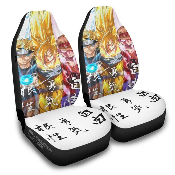 Naruto x Goku x Luffy Car Seat Covers Custom Main Characters Anime Car Accessories - EzCustomcar - 2