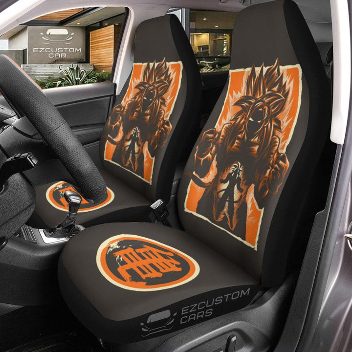 Car Seat Covers Son Goku Custom Dragon Ball Anime Car Accessories - EzCustomcar - 1