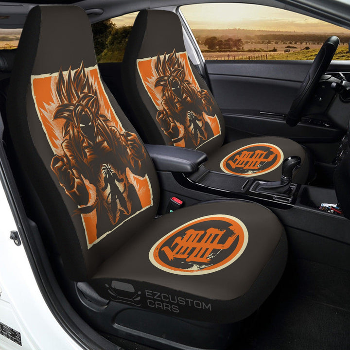 Car Seat Covers Son Goku Custom Dragon Ball Anime Car Accessories - EzCustomcar - 3