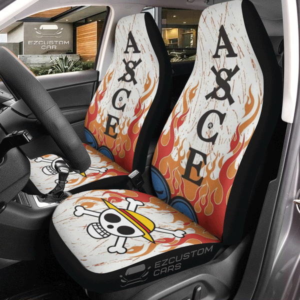 Portgas.d.ace One Piece Anime Car Seat Covers - EzCustomcar