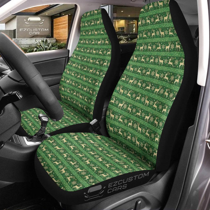 Christmas Car Accessories Custom Car Seat Cover Christmas Deer Pattern - EzCustomcar - 1
