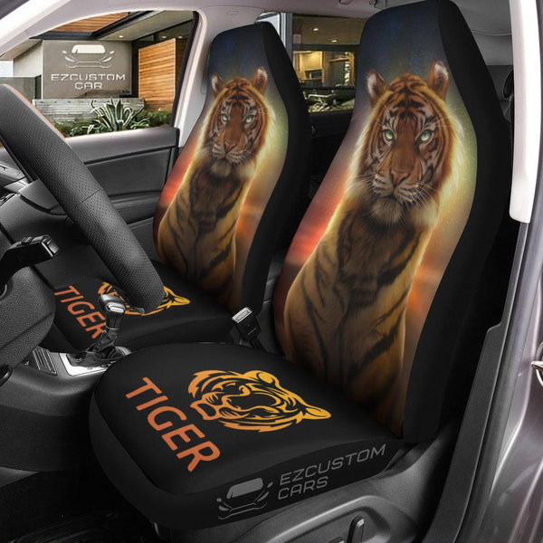 Sunset Tiger Car Seat Covers Custom Tiger Car Accessories - EzCustomcar - 1