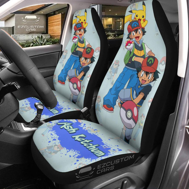 Pokemon Car Seat Cover Anime Car Accessories Ash Ketchum - EzCustomcar - 1