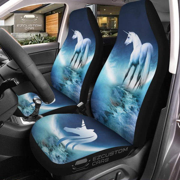 White Unicorn Car Seat Covers Custom Unicorn Car Accessories - EzCustomcar - 1