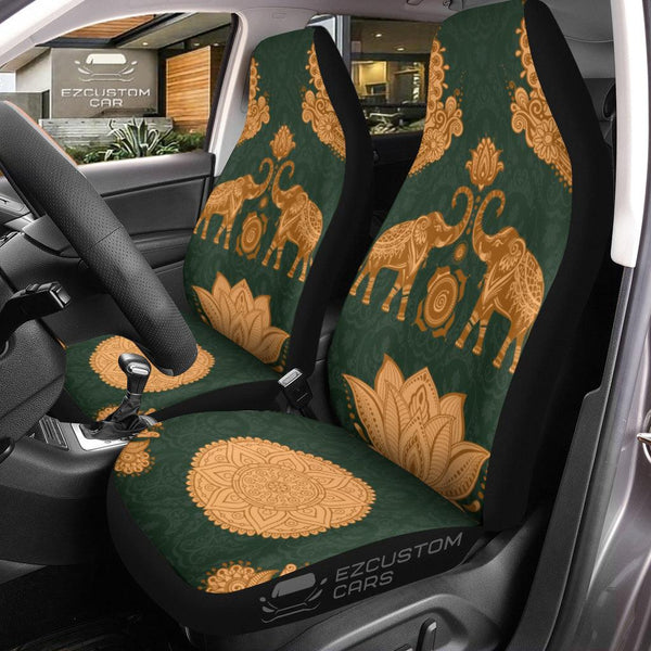 Lotus x Elephant Car Seat Covers Custom Elephant Car Accessories - EzCustomcar - 1
