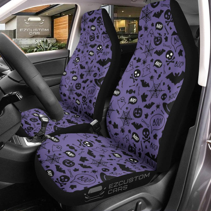Halloween Car Accessories Custom Car Seat Cover Halloween Purple - EzCustomcar - 1