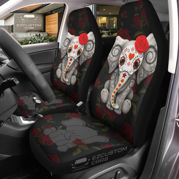 Super Cute Elephant Car Seat Covers Custom Elephant Car Accessories - EzCustomcar - 1