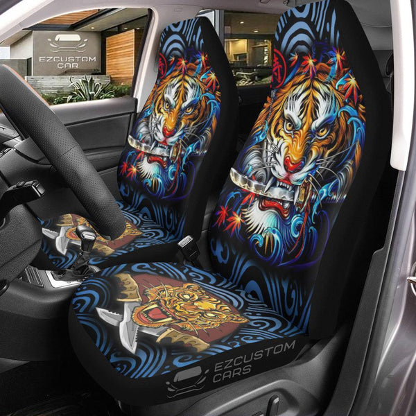 Fight Tiger Car Seat Covers Custom Tiger Car Accessories - EzCustomcar - 1
